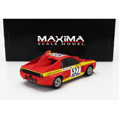 MAXIMA ABARTH SE030 PININFARINA 527 2nd GIRO D'ITALIA 1974 GIORGIO PIANTA – CHRISTINE BECKERS - MATT RED YELLOW 1/18