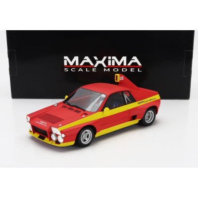 MAXIMA ABARTH SE030 PININFARINA ROAD TEST 1974 - MATT RED YELLOW 1/18