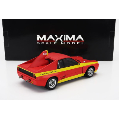 MAXIMA ABARTH SE030 PININFARINA ROAD TEST 1974 - MATT RED YELLOW 1/18