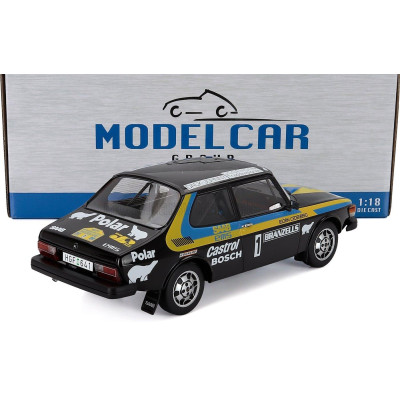 MCG SAAB 99 EMS N 1 RALLY SWEDEN 1977 PER EKLUND - BJORN CEDEBERG - BLACK YELLOW BLUE 1/18