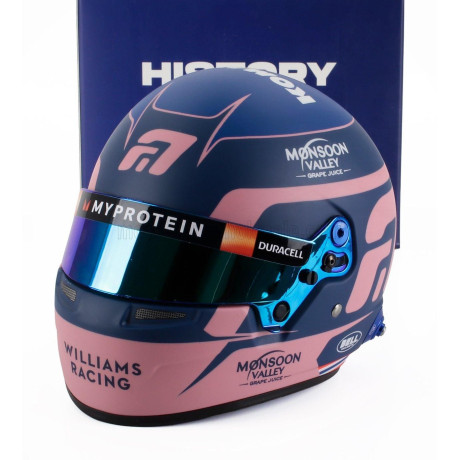 MINI HELMET BELL HELMET CASCO HELMET F1 ALEXANDER ALBON TEAM WILLIAMS RACING N 23 SEASON 2024 - MATT BLUE PINK 1/2