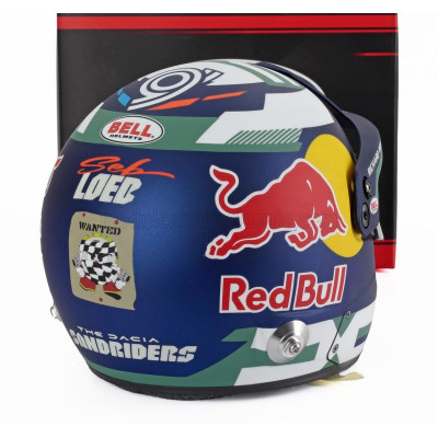 MINI HELMET BELL HELMET CASCO HELMET SEBASTIAN LOEB TEAM THE DACIA SANDRIDERS N 219 RALLY DAKAR 2025 - BLUE YELLOW RED 1/2