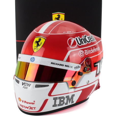 MINI HELMET BELL HELMET CASCO HELMET F1 CHARLES LECLERC TEAM FERRARI HP N 16 SEASON 2025 - RED WHITE 1/2