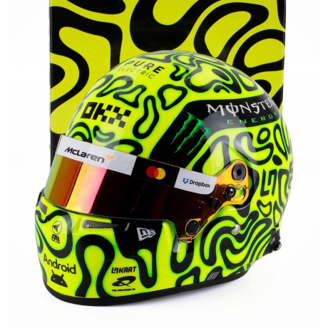 MINI HELMET BELL HELMET CASCO HELMET F1 LANDO NORRIS WORLD CHAMPION TEAM MCLAREN N 4 SEASON 2025 - YELLOW BLACK 1/2