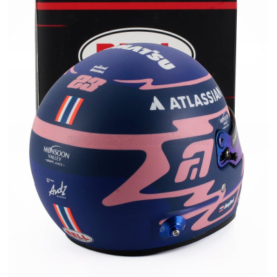 MINI HELMET BELL HELMET CASCO HELMET F1 ALEX ALBON TEAM ATLASSIAN WILLIAMS RACING N 23 SEASON 2025 - MATT BLUE PINK 1/2