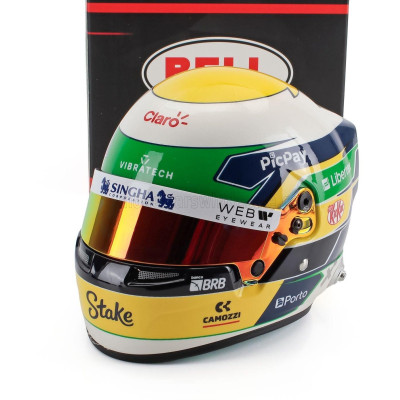 MINI HELMET BELL HELMET CASCO HELMET F1 GABRIEL BORTOLETO TEAM STAKE F1 KICK SAUBER N 5 SEASON 2025 - VARIOUS 1/2