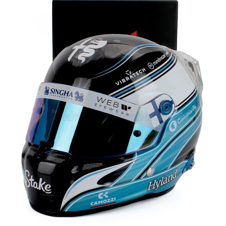 MINI HELMET STILO CASCO HELMET F1 VALTTERI BOTTAS TEAM ALFA ROMEO STAKE KICK N 77 SEASON 2023 - BLUE WHITE BLACK 1/2