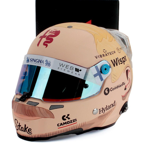 MINI HELMET STILO CASCO HELMET F1 VALTTERI BOTTAS TEAM ALFA ROMEO STAKE KICK N 77 BAHRAIN TEST 2023 - PINK 1/2