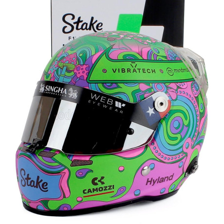 MINI HELMET STILO CASCO HELMET F1 VALTTERI BOTTAS TEAM STAKE KICK SAUBER N 77 AUSTIN GP 2024 - VARIOUS 1/2