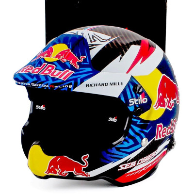 MINI HELMET STILO CASCO HELMET SEBASTIAN OGIER TEAM TOYOTA YARIS GR RALLY1 HYBRID GAZOO RACING WRT RALLY SEASON 2025 - BLUE RED