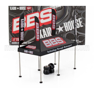 MINI GT ACCESSORIES DIORAMA AREA SERVICE PADDOK KAIDO HOUSE BBS TENT V1 - CAR NOT INCLUDED - BLACK 1/64