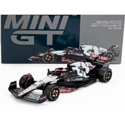 MINI GT ALPHA TAURI F1  AT04 TEAM ALPHA TAURI N 22 AUSTRALIAN GP 2023 YUKI TSUNODA - BLUE WHITE 1/64