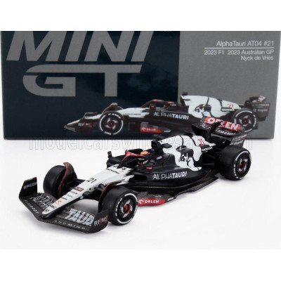MINI GT ALPHA TAURI F1  AT04 TEAM ALPHA TAURI N 21 AUSTRALIAN GP 2023 NYCK DE VRIES - BLUE WHITE 1/64