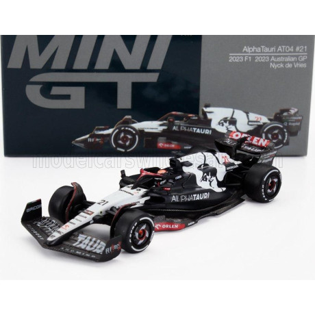 MINI GT ALPHA TAURI F1  AT04 TEAM ALPHA TAURI N 21 AUSTRALIAN GP 2023 NYCK DE VRIES - BLUE WHITE 1/64