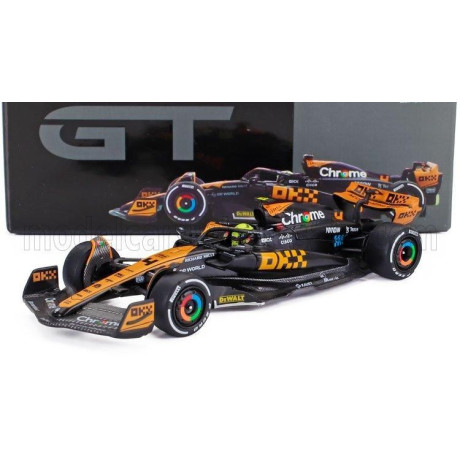 MINI GT McLAREN F1  MCL60 TEAM McLAREN N 4 2nd JAPAN GP 2023 LANDO NORRIS - ORANGE BLUE BLACK 1/64