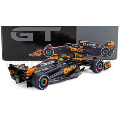 MINI GT McLAREN F1  MCL60 TEAM McLAREN N 4 2nd JAPAN GP 2023 LANDO NORRIS - ORANGE BLUE BLACK 1/64