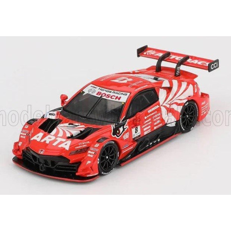 MINI GT HONDA NSX-GT TEAM ARTA MUGEN N 8 GT500 CLASS SUPER GT 2023 TOMOKI NOJIRI - TOSHIKI OYU - RED WHITE 1/64