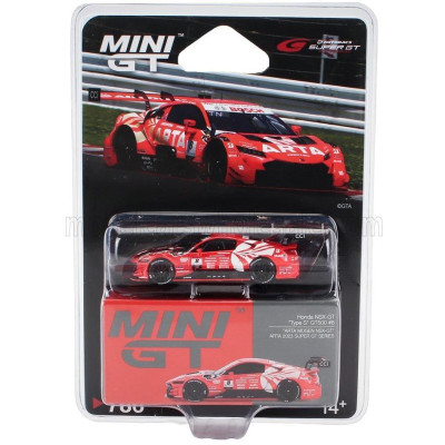 MINI GT HONDA NSX-GT TEAM ARTA MUGEN N 8 GT500 CLASS SUPER GT 2023 TOMOKI NOJIRI - TOSHIKI OYU - RED WHITE 1/64