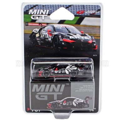 MINI GT HONDA NSX-GT TEAM ARTA MUGEN N 16 GT500 CLASS SUPER GT 2023 NIREI FUKUZUMI - HIROKI OTSU - BLACK WHITE RED 1/64