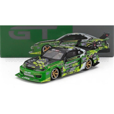 MINI GT NISSAN SILVIA (S15) LB SUPER SILHOUETTE N 555 V2 FORMULA DRIFT JAPAN RHD 2024 - GREEN BLACK 1/64