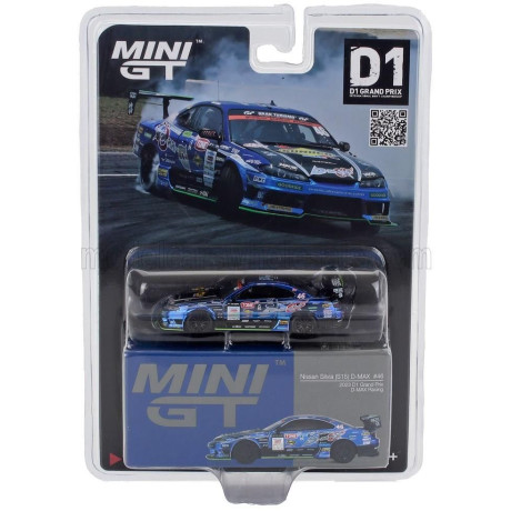 MINI GT NISSAN SILVIA (S15) TEAM D-MAX RACING N 46 GRAND PRIX RHD 2023 - BLACK BLUE 1/64
