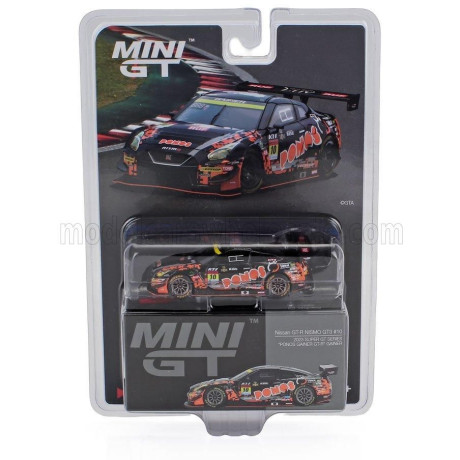 MINI GT NISSAN GT-R NISMO TEAM PONOS GAINER N 10 GT300 CLASS SUPER GT 2023 HIRONOBU YASUDA - RIKI OKUSA - BLACK ORANGE 1/64