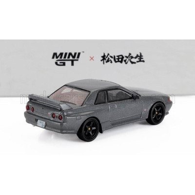 MINI GT NISSAN SKYLINE GT-R (R32) NISMO RHD 1992 WITH TSUGIO MATSUDA FIGURES - GREY MET 1/64