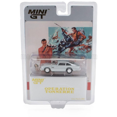 MINI GT ASTON MARTIN DB5 1964 - 007 JAMES BOND - THUNDERBALL - OPERAZIONE TUONO - INCLUDED POSTER 007 FRENCH LANGUAGE - SILVER 1