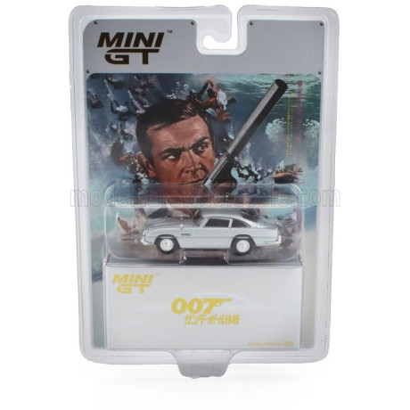 MINI GT ASTON MARTIN DB5 1964 - 007 JAMES BOND - THUNDERBALL - OPERAZIONE TUONO - INCLUDED POSTER 007 JAPANESE LANGUAGE - SILVER
