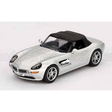 MINI GT BMW Z8 SPIDER 1999 - 007 JAMES BOND - THE WORLD IS NOT ENOUGH - IL MONDO NON BASTA - ENGLISH BLISTER PACKAGING - SILVER