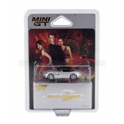 MINI GT BMW Z8 SPIDER 1999 - 007 JAMES BOND - THE WORLD IS NOT ENOUGH - IL MONDO NON BASTA - JAPANESE BLISTER PACKAGING - SILVER