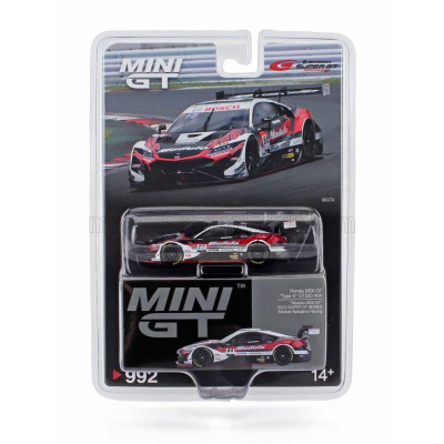 MINI GT HONDA NSX-GT TEAM MODULO NAKAJIMA RACING N 64 GT500 CLASS SUPER GT 2023 TAKUYA IZAWA - KAKUNISHIN OHTA - WHITE BLACK RED