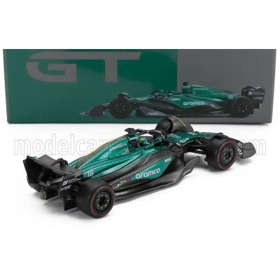 MINI GT ASTON MARTIN F1  AMR24 TEAM ARAMCO COGNIZANT N 18 BAHRAIN GP 2024 LANCE STROLL - GREEN BLACK 1/64