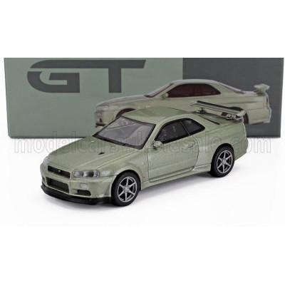 MINI GT NISSAN SKYLINE GT-R (R34) VSPEC II RHD 2002 - BEIGE MET 1/64