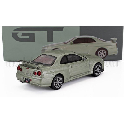 MINI GT NISSAN SKYLINE GT-R (R34) VSPEC II RHD 2002 - BEIGE MET 1/64