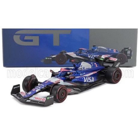 MINI GT RACING BULLS F1 VCARB-01 TEAM VISA CASH APP N 3 BAHRAIN GP 2024 DANIEL RICCIARDO - BLUE WHITE 1/64