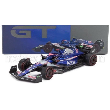 MINI GT RACING BULLS F1 VCARB-01 TEAM VISA CASH APP N 22 BAHRAIN GP 2024 YUKI TSUNODA - BLUE WHITE 1/64