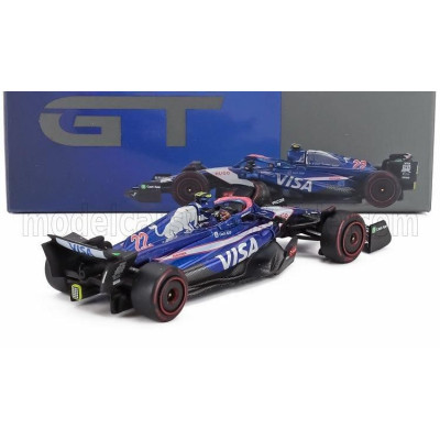 MINI GT RACING BULLS F1 VCARB-01 TEAM VISA CASH APP N 22 BAHRAIN GP 2024 YUKI TSUNODA - BLUE WHITE 1/64