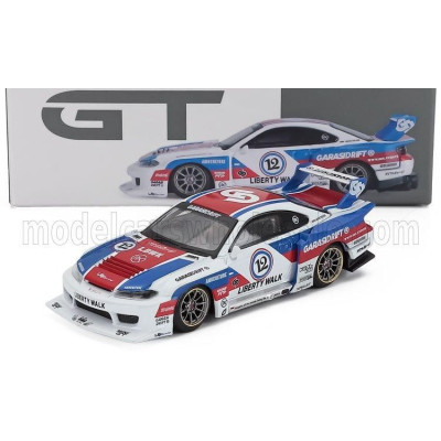 MINI GT NISSAN SILVIA (S15) N 12 LB-SUPER SILHOUETTE GARASIDRIFT X LIBERTY WALK 2025 - RED WHITE BLUE 1/64