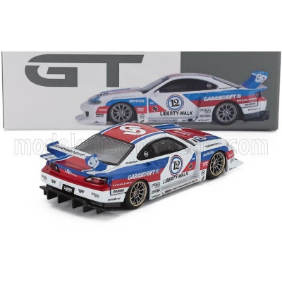 MINI GT NISSAN SILVIA (S15) N 12 LB-SUPER SILHOUETTE GARASIDRIFT X LIBERTY WALK 2025 - RED WHITE BLUE 1/64