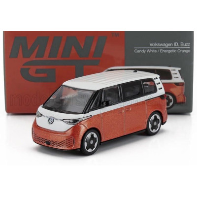 MINI GT VOLKSWAGEN ID.BUZZ MINIBUS LHD 2024 - ORANGE WHITE 1/64