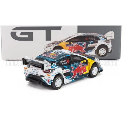 MINI GT FORD ENGLAND PUMA RALLY1 N 16 TEAM MSPORT 3rd WRT RALLY FINLAND 2024 ADRIEN FOURMAUX - ALEXANDRE CORIA - BLUE RED WHITE