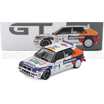 MINI GT LANCIA DELTA HF INTEGRALE EVO REPSOL N 1 RALLY MONTECARLO LHD 1993 CARLOS SAINZ - LUIS MOYA - WHITE BLUE ORANGE 1/64
