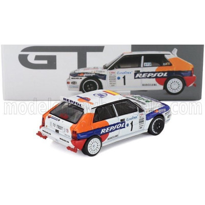 MINI GT LANCIA DELTA HF INTEGRALE EVO REPSOL N 1 RALLY MONTECARLO LHD 1993 CARLOS SAINZ - LUIS MOYA - WHITE BLUE ORANGE 1/64
