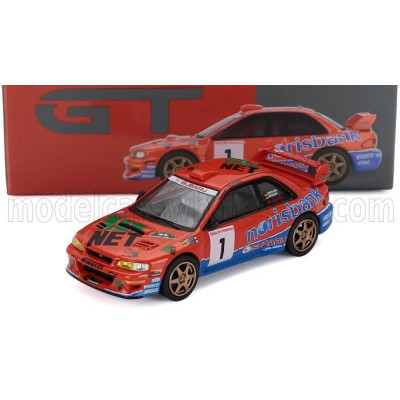 MINI GT SUBARU IMPREZA WRC97 N 1 WINNER RALLY DEUTSCHLAND 1999 ARMIN KREMER - FRED BERBEN - RED BLUE 1/64