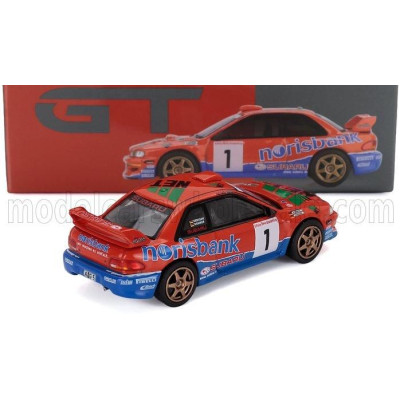 MINI GT SUBARU IMPREZA WRC97 N 1 WINNER RALLY DEUTSCHLAND 1999 ARMIN KREMER - FRED BERBEN - RED BLUE 1/64
