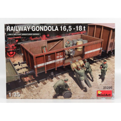 MINIART TRAILER CARROZZA FERROVIARIA RAILWAY MILITARY GONDOLA 1/35