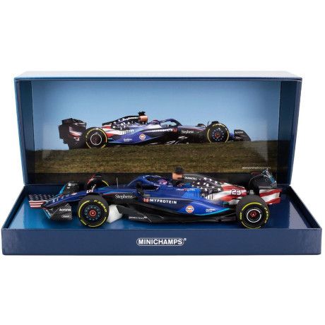 MINICHAMPS WILLIAMS F1  FW45 TEAM WILLIAMS RACING GULF N 23 AUSTIN USA GP 2023 ALEXANDER ALBON - BLUE BLACK 1/18
