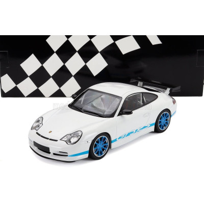 MINICHAMPS PORSCHE 911 996 GT3 COUPE 2002 - WHITE BLUE 1/18