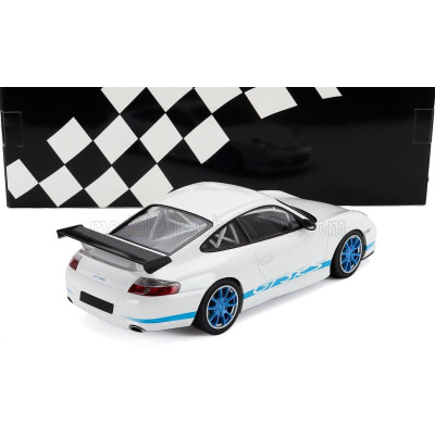 MINICHAMPS PORSCHE 911 996 GT3 COUPE 2002 - WHITE BLUE 1/18